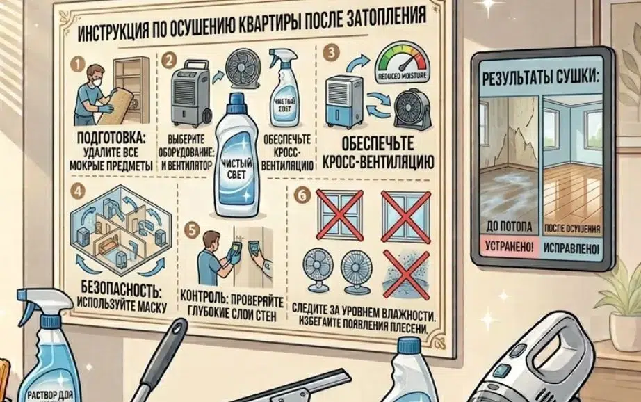 Как высушить квартиру после потопа